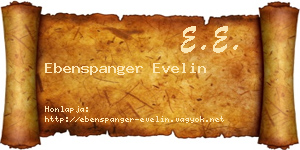 Ebenspanger Evelin névjegykártya